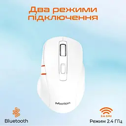 Мишка Meetion BTM032 Wireless/Bluetooth/USB White (MT-BTM032-B) - мініатюра 5