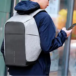 Рюкзак антизлодій Mark Ryden 5815 з відсіком для ноутбука до 15.6" та USB 18 л Grey (16244) - мініатюра 8