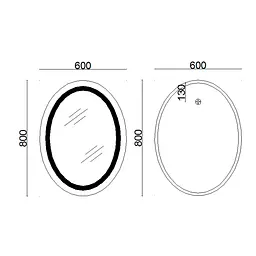 Дзеркало Lidz Vida 800x600 з LED-підсвічуванням Touch, з антизапотіванням, з диммером яскравості LD78LF6080 - мініатюра 2
