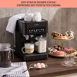 Кавоварка Klarstein Arabica Comfort 1350 W 20 бар (10041523) Чорний - мініатюра 3