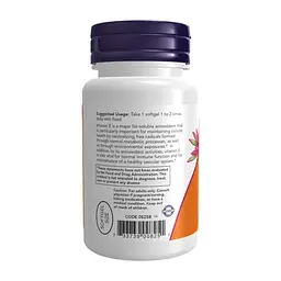 Вітамін E (D-альфа-токоферол) Vitamin E-200 D-Alpha Tocopheryl - 100 softgels - мініатюра 3