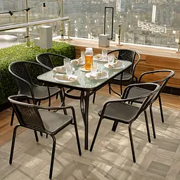 Комплект садових меблів 4Points Siena-6 з прямокутним столом 120x70x70 см - мініатюра 2