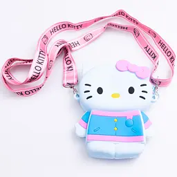 Дитяча сумочка Hello Kitty силіконова на блискавці 13*10*3 см, блакитний Yiwu HP-55-1BL