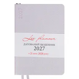 Діловий блокнот Leo Planner м'який А5 датований 2027 Binario 252727 368 аркушів фіолетовий хамелеон