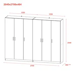 Шафа для одягу комплект Промо Сірий 3+3 ДСП 270х48х204 (80737768) - мініатюра 7