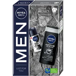 Набір для чоловіків NIVEA: Гель для душу Men Активне очищення 250 мл + Антиперспірант Men Чорне і біле Невидимий класичний 50 мл - мініатюра 2