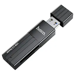 Кардрiдер Hoco HB20 Mindful 2-in-1card reader(USB3.0) Black (6931474735218)