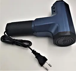 М'язовий масажер для тіла ручний 220V портативний 4 насадки Fascial Gun RF-709 синій - мініатюра 3