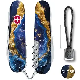 Складаний ніж Victorinox HUNTSMAN DESIGN Золотисто-блакитний кристал - мініатюра 3