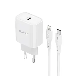Зарядний пристрій HAVIT ST935 20W USB-C з кабелем USB-C - Lightning HAVIT (28741-000) - мініатюра 1