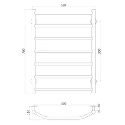 Рушникосушарка UNIO LT W 700-500-7 Драбинка Трапеція (20646) - мініатюра 4