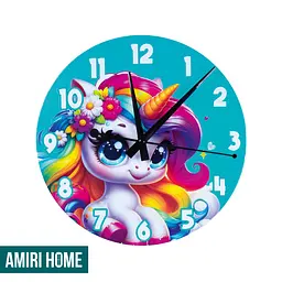 Настенные часы AMIRI HOME "Единорог" 28 см. бесшумные без стекла (VG1003)