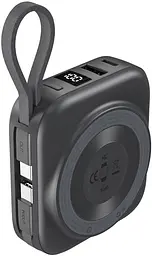 Універсальна мобільна батарея Choetech Magnetic Wireless 10000mAh 22,5W PD USB-A,USB-C,build USB-C,Apple Watch charger чорний