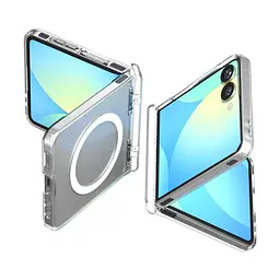 Чехол Spigen Ultra Hybrid Pro MagSafe для Samsung Galaxy Flip 7 Clear White (ACS09559) + защитное стекло