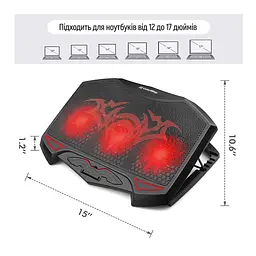 Підставка до ноутбука ColorWay Cooling Game Pro H1, 10-17 (CW-CGPH1) - мініатюра 12