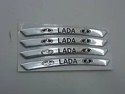 Емблема обода колеса Lada 4 шт Алюміній наклейка на диски на скотчі Сірі - мініатюра 3