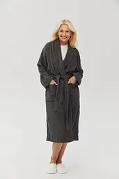 Халат махровий unisex Lotus Home - Basic Line antrasit L - мініатюра 2