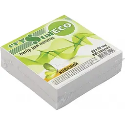Блок для заміток клеєний 85х85мм 300 листів Crystal ECO