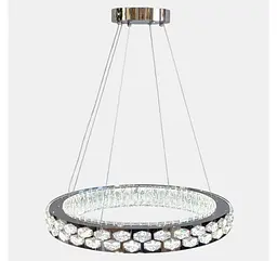 Світлодіодна люстра підвісна Artlight 8220-600CH з круглим кришталевим корпусом в кольорі хром, 89W - мініатюра 5