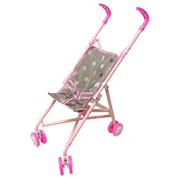 Дитяча колясочка для ляльок Зірочки Bambi 9302 W-17 прогулянкова, складна