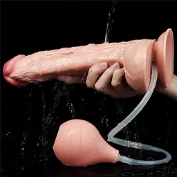 Великий фалоімітатор LoveToy Squirt Extreme що кінчає 25.4 см тілесний - мініатюра 14