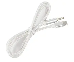 Кабель AUX Type-C-TRRS Audio 3.5мм Male/Male 1м Silver