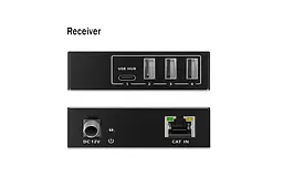 Подовжувач Digitus USB 3.2 Gen1, для використання з кабелем Cat6A, до 100 м, 3 х USB-A, 1 x USB-C, чорний - мініатюра 10