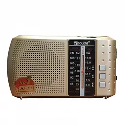 Радіоприймач на акумуляторі з блютузом золотистий 18650 FM USB MicroSD Golon ICF-8BT - мініатюра 2