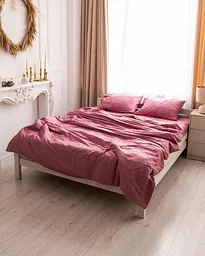 Постельное белье полуторное Dushka Home Страйп сатин 20524 160х215 см розовое