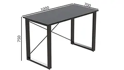 Письмовий стіл Ferrum-decor Драйв 750x1000x700 Чорний метал ДСП Сосна Кембра 32 мм (FRD-103361) - мініатюра 3