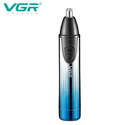Тример 2 в 1 VGR V-619 Blue, 2 насадки, тример для носа, шейвер Синій - мініатюра 2