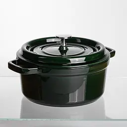 Кокотниця чавунна емальована 2,5 л, малахіт Yongkang HP-FLG-9 green - мініатюра 6