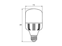 Лампа світлодіодна EUROELECTRIC 40W E27 6500K надпотужна Plastic (40) - мініатюра 4