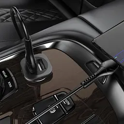 Адаптер автомобільний HOCO Lightning Cable Wise road dual port car charger set NZ4 2USB, 4.8A - мініатюра 4