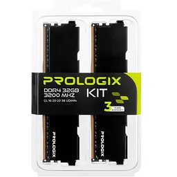 Модуль пам'яті для комп'ютера DDR4 32GB (2x16GB) 3200 MHz Black Prologix (PRO32GB3200B4K) - мініатюра 6