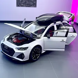Колекційна металева модель автомобіля АвтоЕксперт Audi RS6 з автобоксом на дах, інерцією, світлом та звуком 1:24 - мініатюра 8