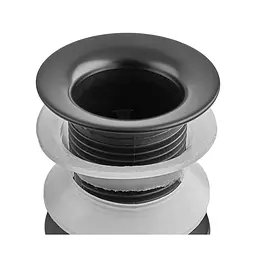 Донний клапан для раковини Zerix BV-02 без переливу автоматичний Click-Clack 1 1/4″ black ZX6018 - мініатюра 2