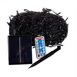 Гірлянда Нитка вулична 1000 LED 100 м на сонячній батареї чорна, білий GarlandoPro SB1000L100MBW - мініатюра 8