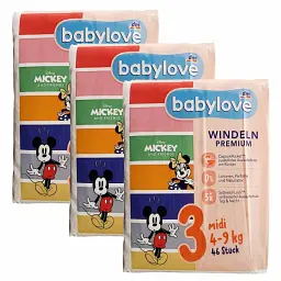 Підгузники Babylove Premium 3 Midi ( 4-9 кг ), 138 шт