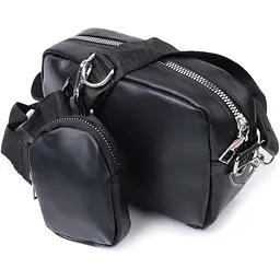 Жіноча сумка крос-боді Vintage 22796 з екошкіри 19.5х12.5х6.5 см Чорна - мініатюра 6