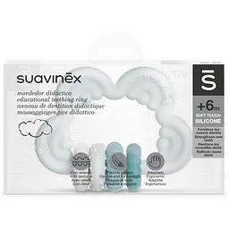 Прорізувач Suavinex Step 3 силіконовий з брязкальцем блакитний (401441) - мініатюра 2