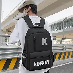 Рюкзак підлітковий No Brand 5504 45х33 см Black 13084-84497 - мініатюра 4