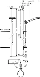 Душовий набір Hansgrohe Raindance Select S 120/150 см 3Jet Chrome 27646000, Хром - мініатюра 6
