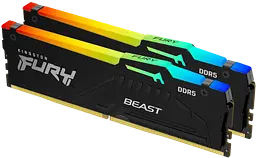 Оперативна пам'ять Kingston Fury 16GB (2x8GB) DDR5 5200MHz Beast RGB Black (KF552C40BBAK2-16)
