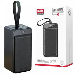Зовнішній акумулятор Power bank XO PR159 60000mAh PD22,5W + швидке заряджання батарея заряджання Чорний - мініатюра 5