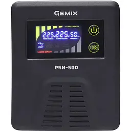 ДБЖ Gemix PSN-500, 500VA/300W 12V/220V, 15А, 1xSchuko, без АКБ - мініатюра 2