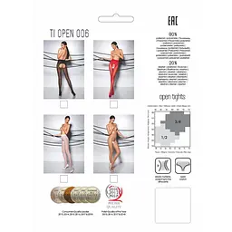 Еротичні колготки TIOPEN 006 beige (30 den) - Passion, з вирізом, імітація трусиків, 1/2 - миниатюра 3