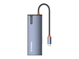 Мультипортовий адаптер ColorWay USB-C to 3xUSB-A 3.0 HDMI 4K RJ-45 USB-C PD 100W Dark Grey (CW-HUB02) - мініатюра 8