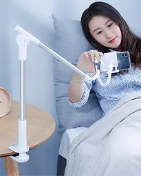Кріплення для телефону Baseus Unlimited adjustment lazy phone holder сріблястий SULR-0S - мініатюра 2
