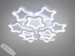Сучасна LED люстра в спальню з пультом Diasha 1660/6+3WH біла димер 135W 55 см 3 режими світла